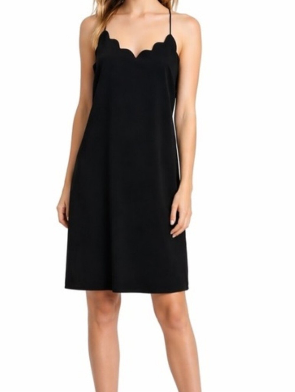 J. Crew - Scalloped Cami Slip Dress - Black